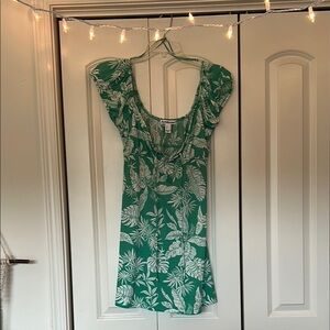 Charlotte Russe Teal and White Patterned Top